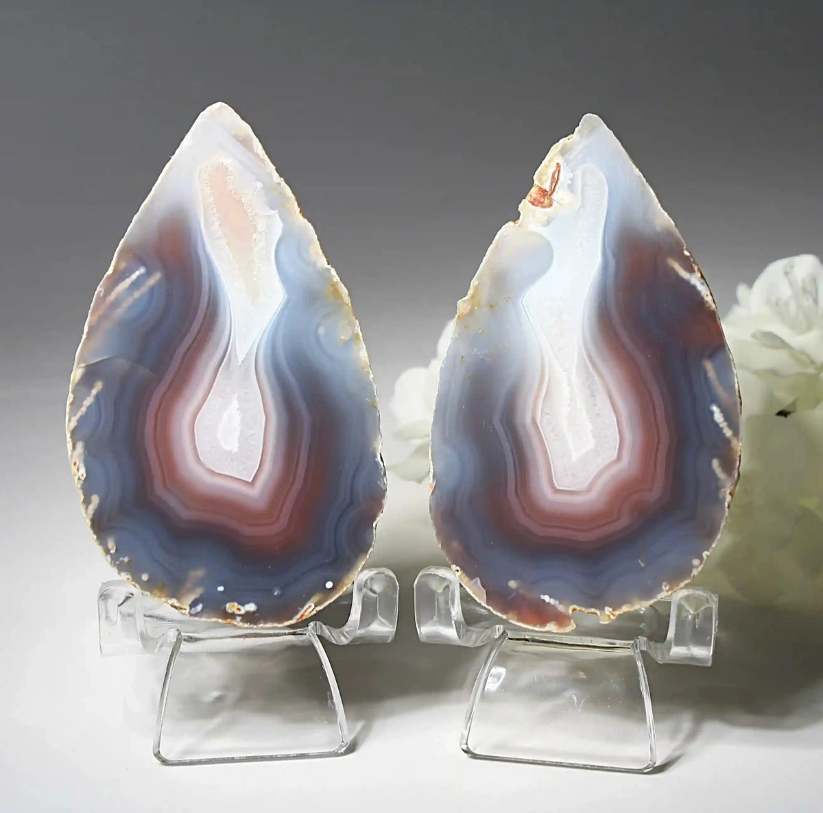 Swazi agate, agate pairs, swazi agate pair, orange swazi agate, white swazi agate, pink swazi agate, purple swazi agate, collectors swazi agate 