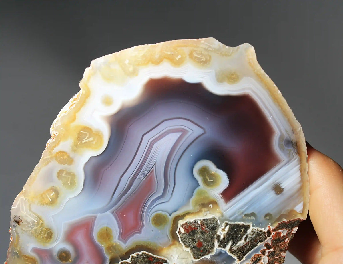 Large Pink and Blue Swazi Agate Pair with Banding
