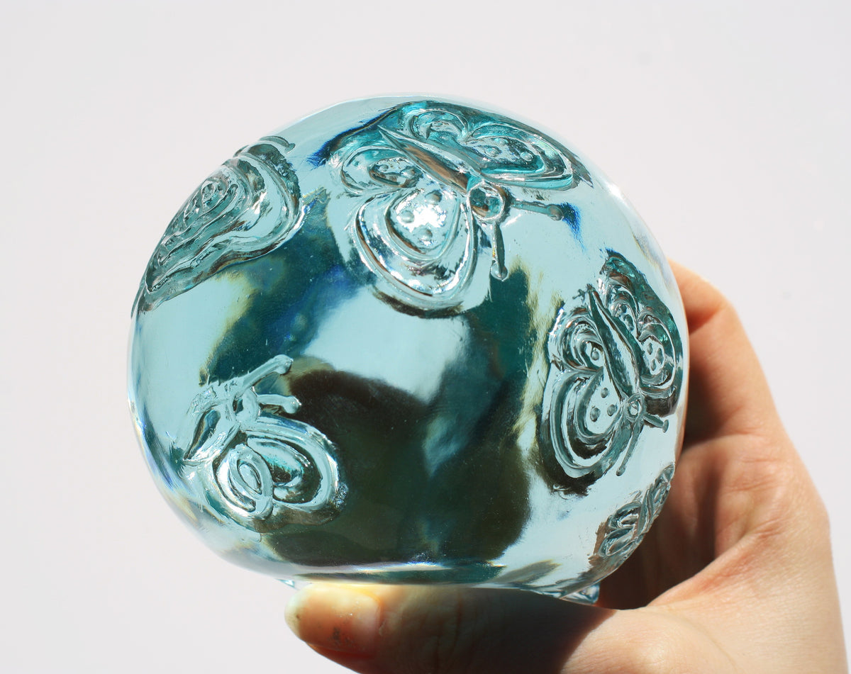 Obsidian Crystal Butterfly Engraved Skull by Vikas Meena