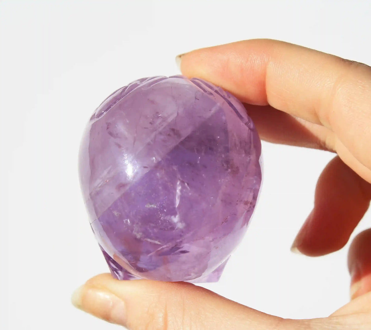 Amethyst Crystal Butterfly Engraved Skull by Vikas Meena