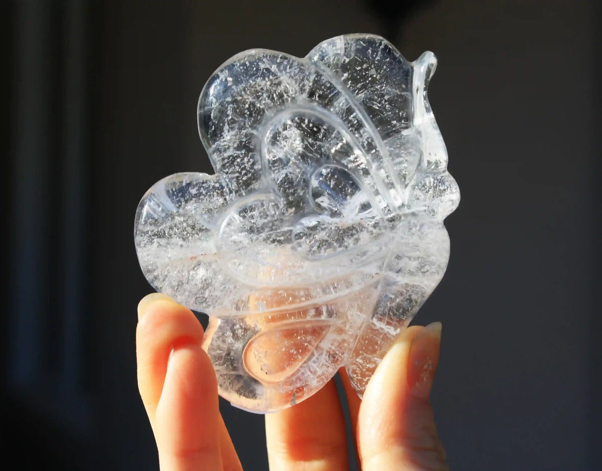 Amethyst Crystal Butterfly Engraved Skull by Vikas Meena