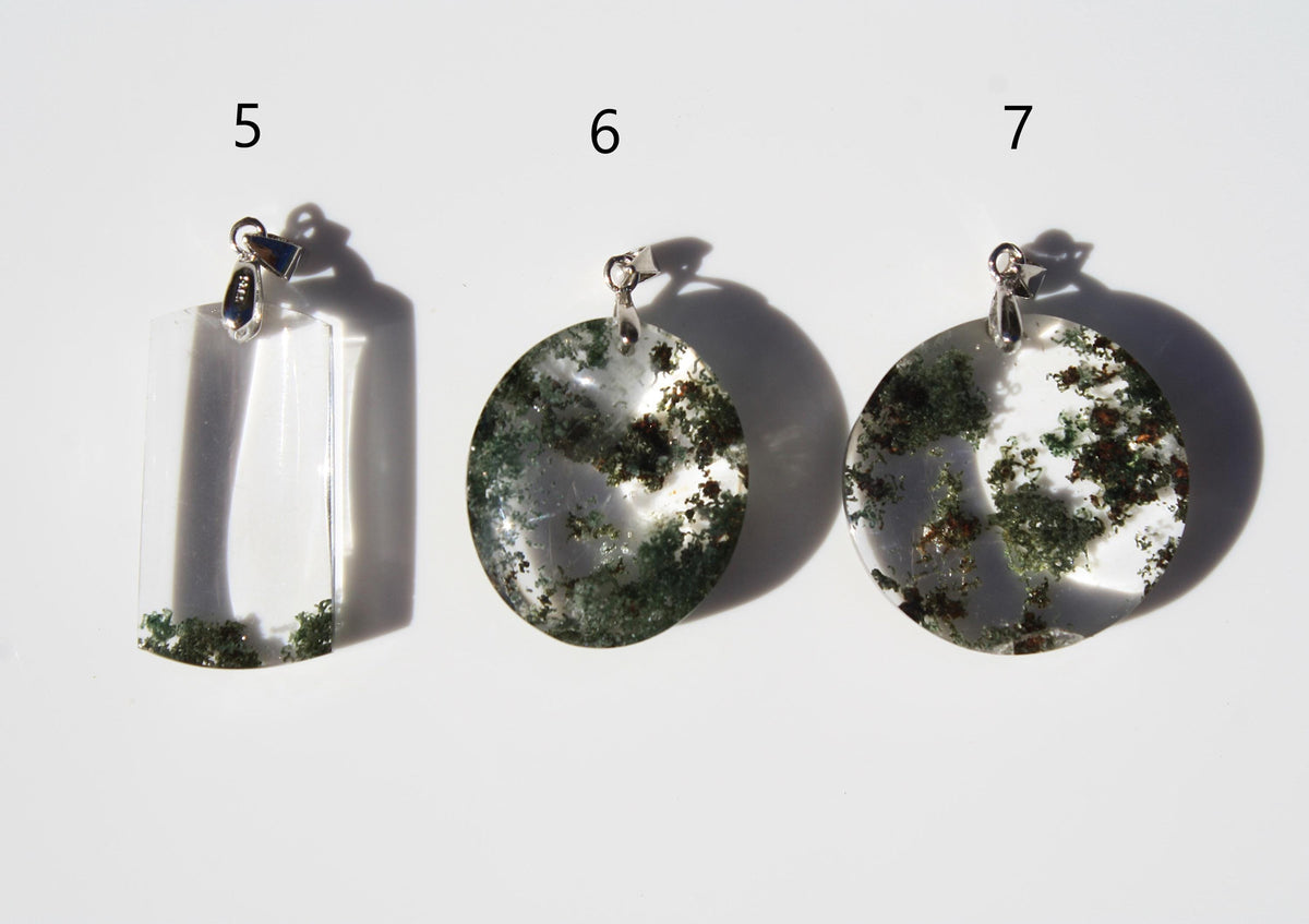 High-quality Forest Garden Quartz Pendants | Garden Quartz | Crystal Pendant | Chlorite in Quartz | S925 Silver Pendant | YOU CHOOSE |