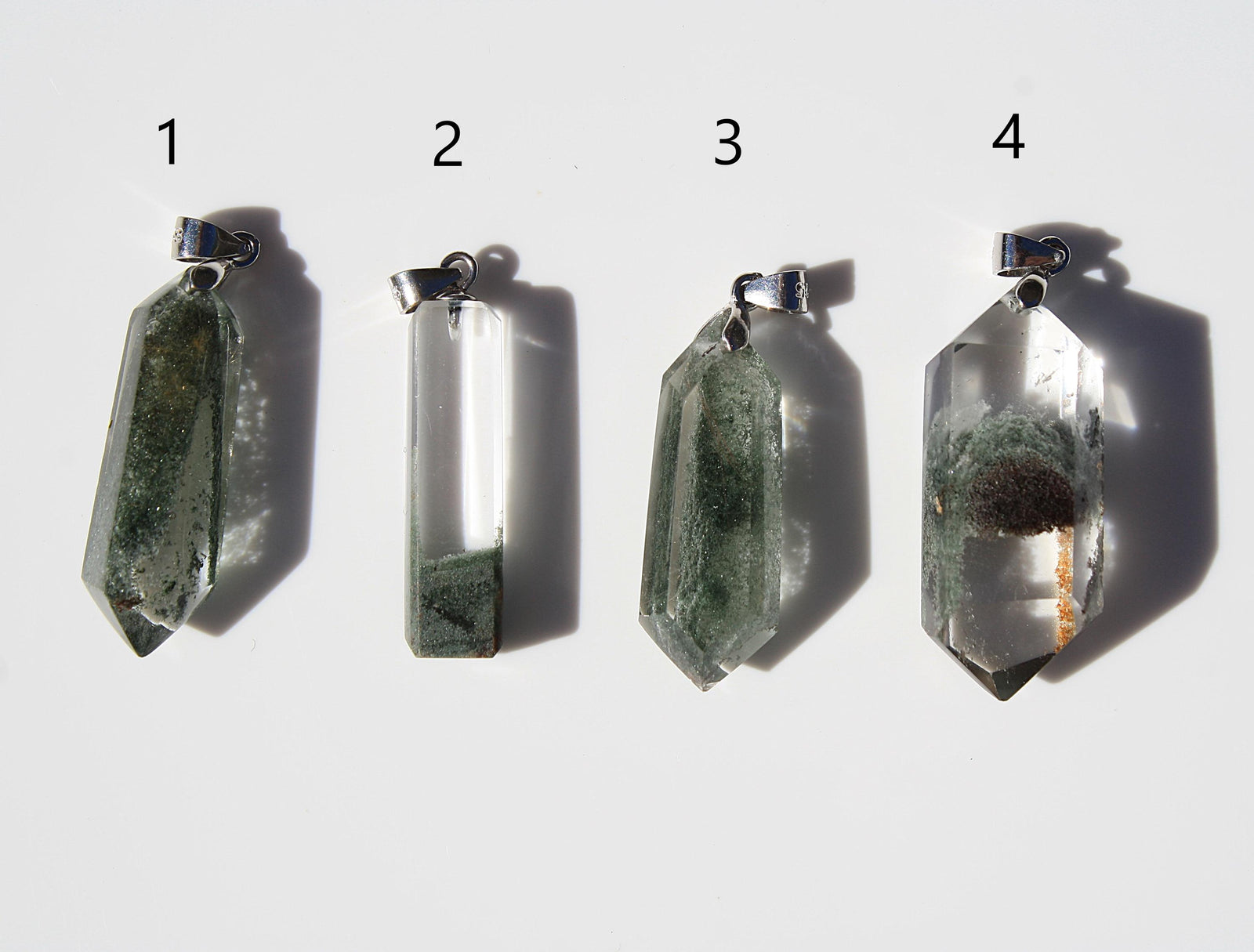 High-quality Forest Garden Quartz Pendants | Garden Quartz | Crystal Pendant | Chlorite in Quartz | S925 Silver Pendant | YOU CHOOSE |