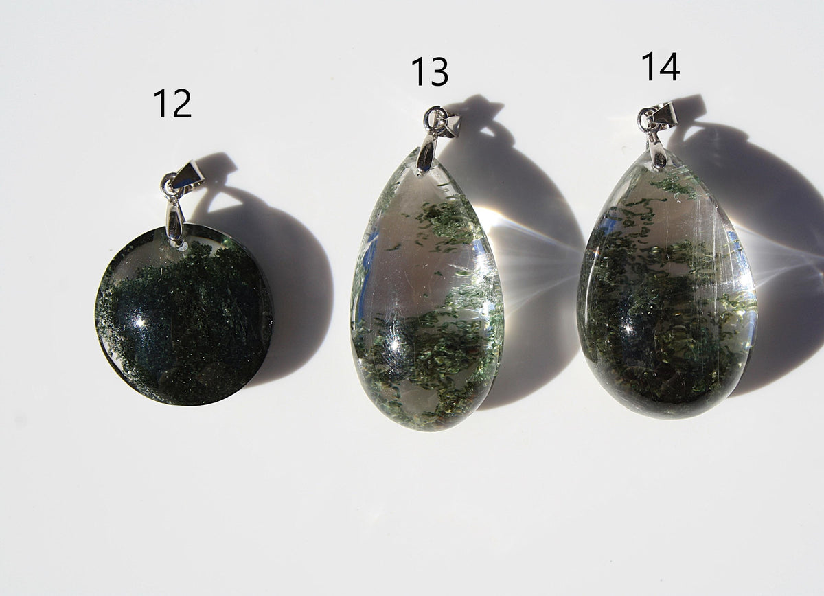 High-quality Forest Garden Quartz Pendants | Garden Quartz | Crystal Pendant | Chlorite in Quartz | S925 Silver Pendant | YOU CHOOSE |
