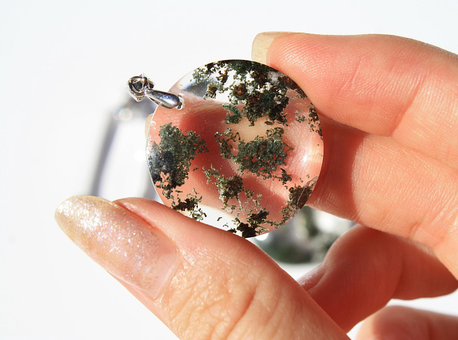 High-quality Forest Garden Quartz Pendants | Garden Quartz | Crystal Pendant | Chlorite in Quartz | S925 Silver Pendant | YOU CHOOSE |