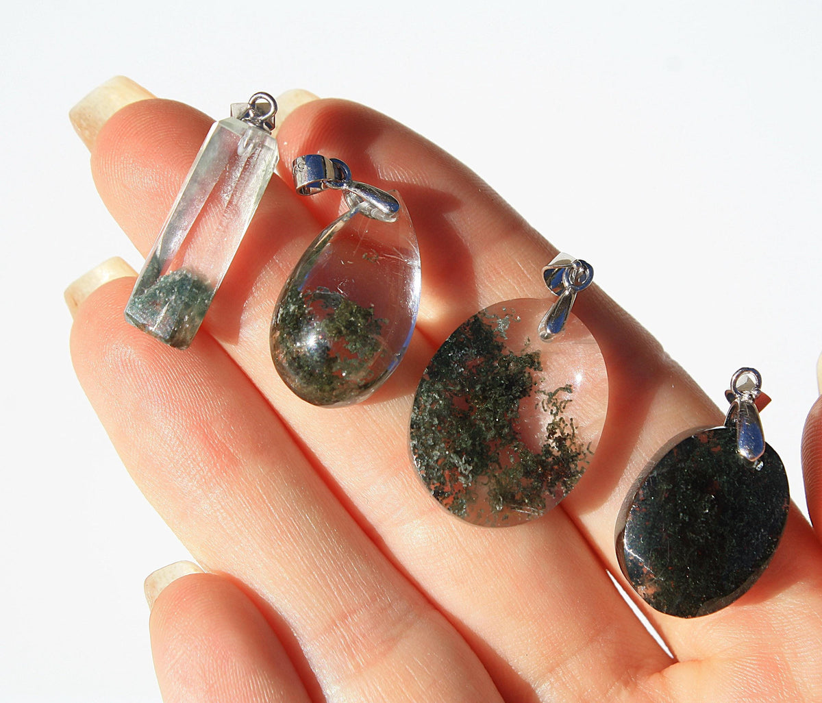 High-quality Forest Garden Quartz Pendants | Garden Quartz | Crystal Pendant | Chlorite in Quartz | S925 Silver Pendant | YOU CHOOSE |