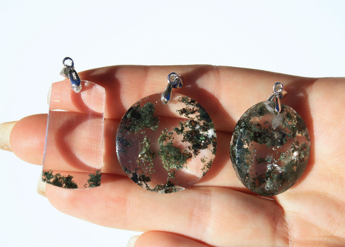 High-quality Forest Garden Quartz Pendants | Garden Quartz | Crystal Pendant | Chlorite in Quartz | S925 Silver Pendant | YOU CHOOSE |