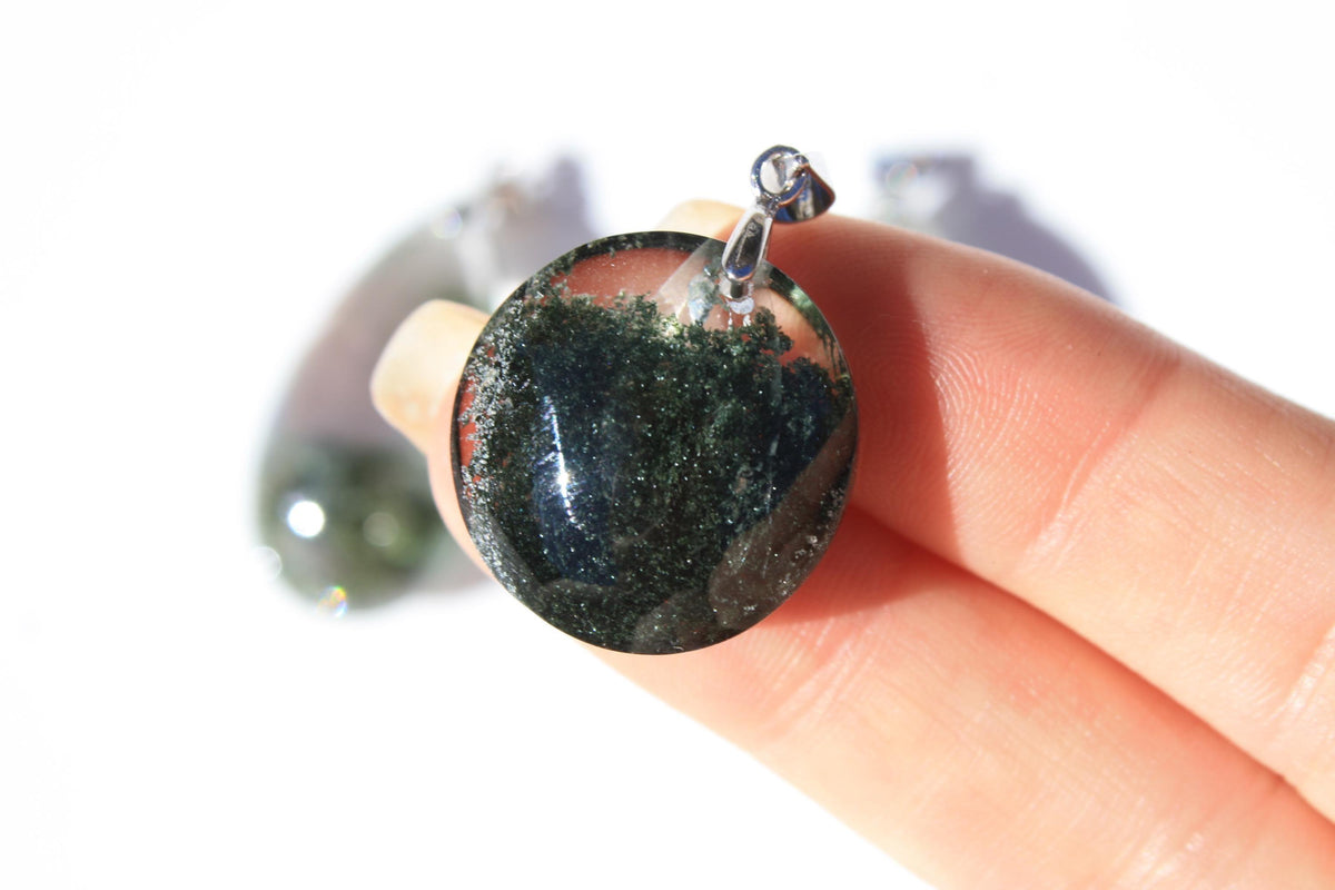 High-quality Forest Garden Quartz Pendants | Garden Quartz | Crystal Pendant | Chlorite in Quartz | S925 Silver Pendant | YOU CHOOSE |