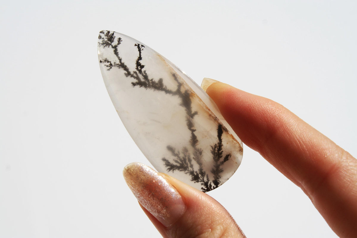 Dendritic Quartz | Dendritic Inclusion inside Quartz | Dendritic Quartz Cabochon | Inclusion Quartz | Tree Inclusion Quartz