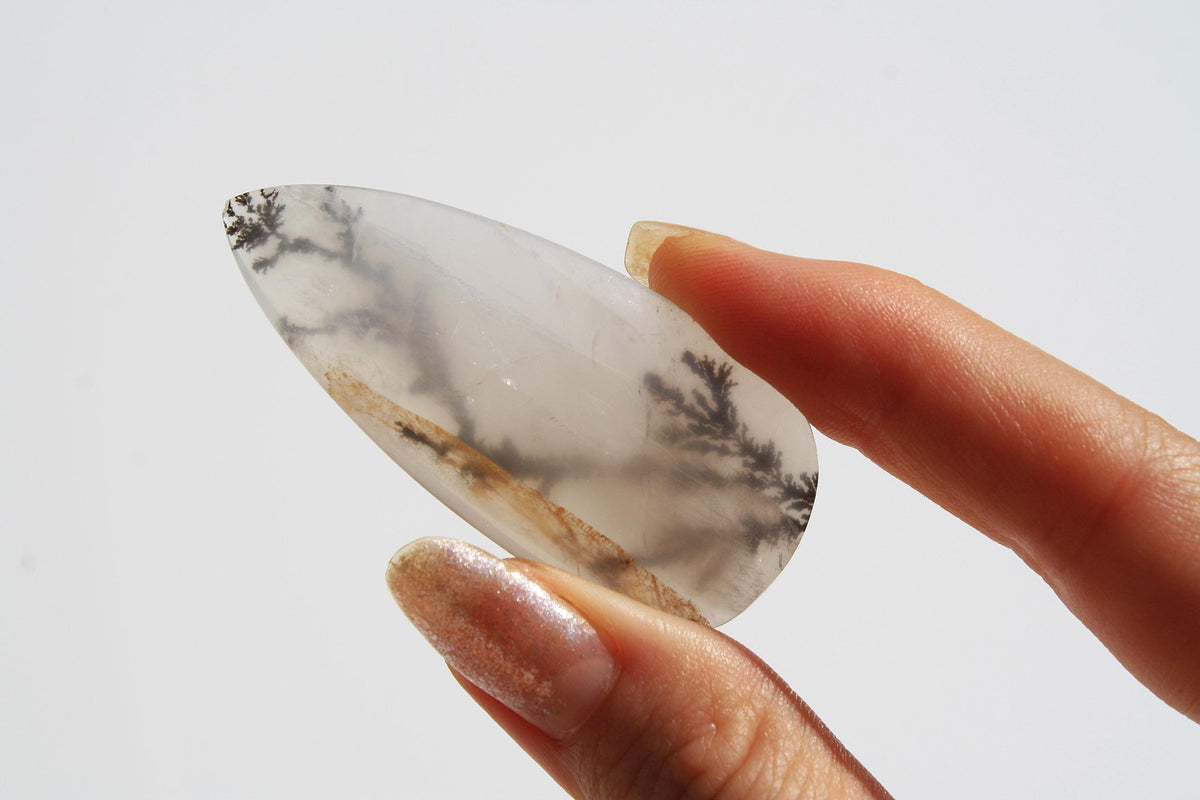 Dendritic Quartz | Dendritic Inclusion inside Quartz | Dendritic Quartz Cabochon | Inclusion Quartz | Tree Inclusion Quartz