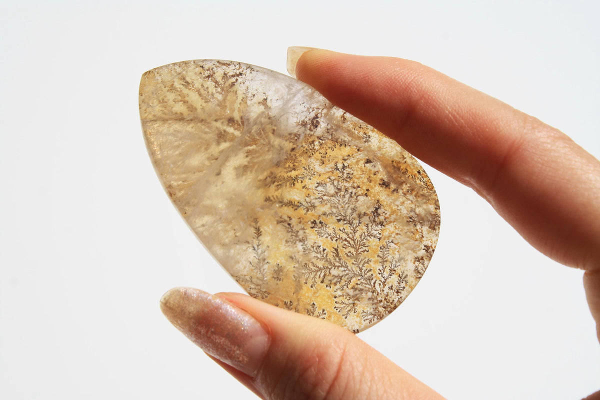 Dendritic Quartz | Dendritic Inclusion inside Quartz | Dendritic Quartz Cabochon | Inclusion Quartz | Tree Inclusion Quartz